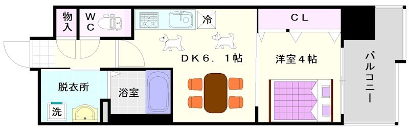 エステムコート難波Ⅲラグース 間取り
