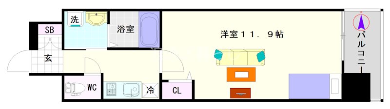 エスリード大阪日本橋 間取り