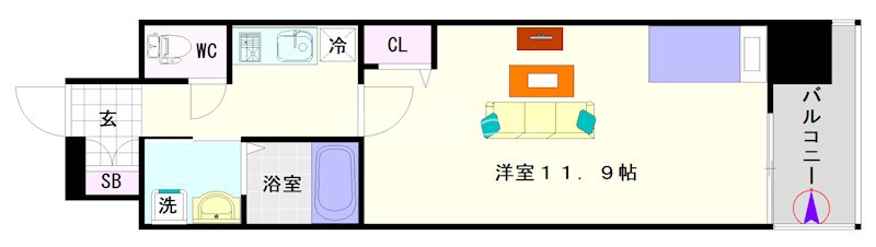 エスリード大阪日本橋 間取り