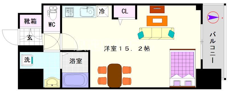 エスリードホテル難波サウスⅡ 間取り