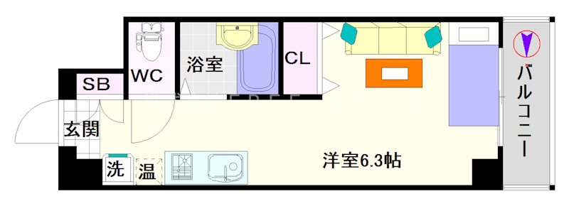 エルミタージュ難波南Ⅴ 間取り