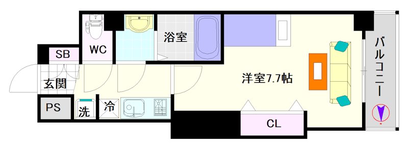 Luxe難波西Ⅰ 間取り