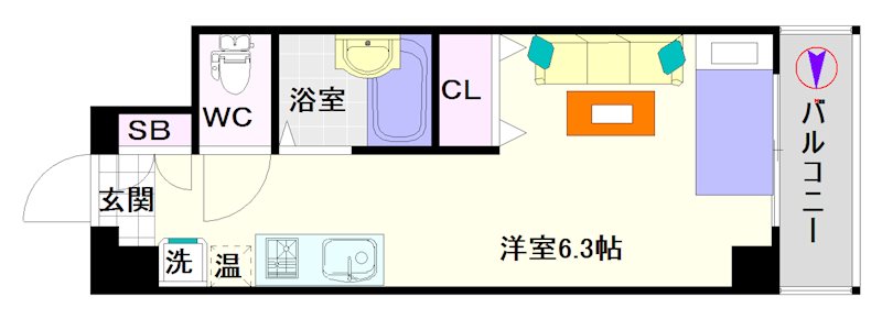 エルミタージュ難波南Ⅴ 間取り