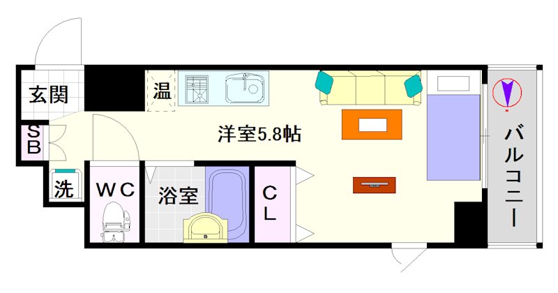 エルミタージュ難波南Ⅴ 間取り