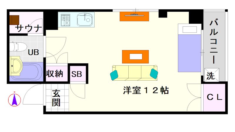 サンシャイン池商 サンシャイン池商：間取：1Ｒ