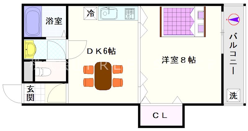 エイチ・ツー・オー大国町 間取り