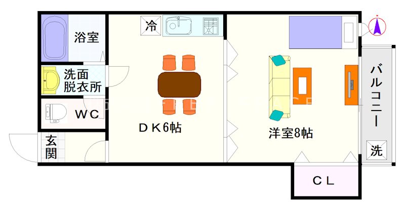 エイチ・ツー・オー大国町 間取り