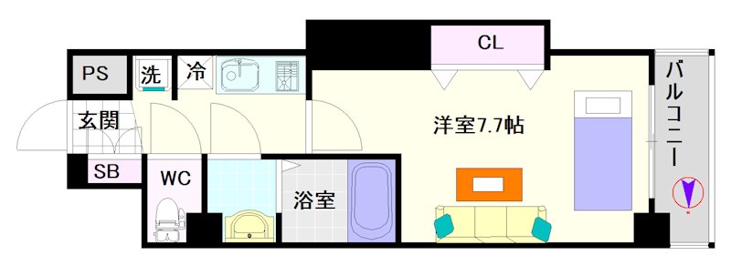 Luxe難波西Ⅰ 間取り