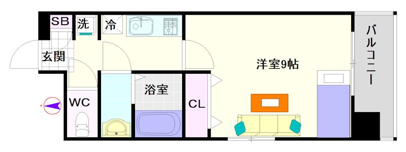 メルクリオール難波 間取り