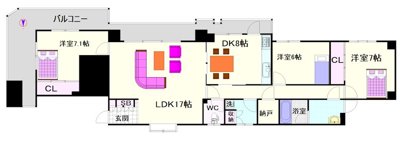 難波リーガルハウス 間取り