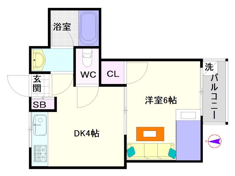 ヴィラウエスト難波 間取り