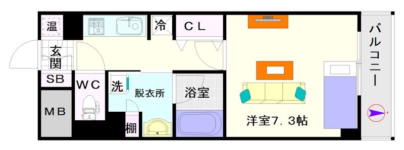 クリスタルコートＮＡＭＢＡ 間取り