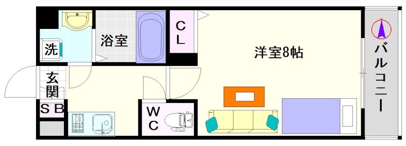 フレイランス　ＮＡＭＢＡ　ＰＬＡＣＥ 間取り