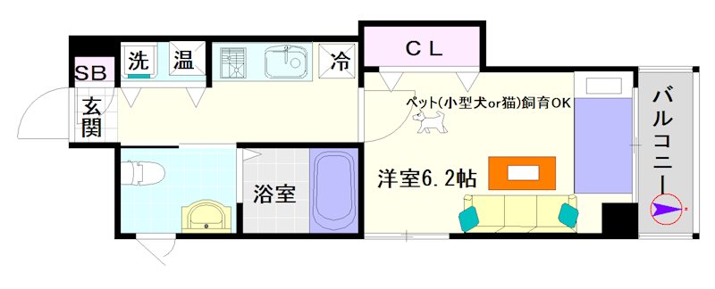 ワイズコート難波ウエスト 間取り