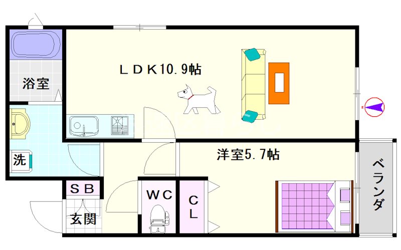 オルフェア難波東Ⅹ番館 間取り