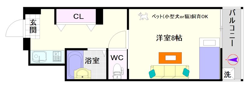おおきに千日前幸町サニーアパートメント 間取り