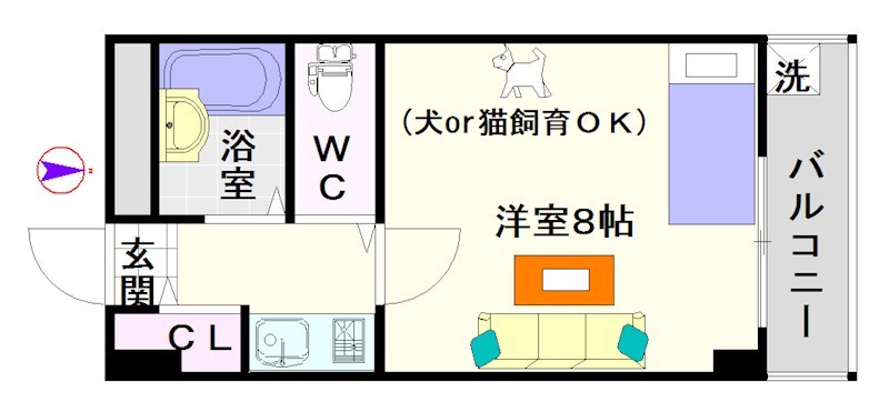 おおきに千日前幸町サニーアパートメント 間取り