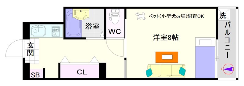 おおきに千日前幸町サニーアパートメント 間取り