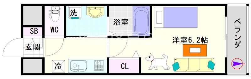 セオリー夕陽丘DOOR 間取り