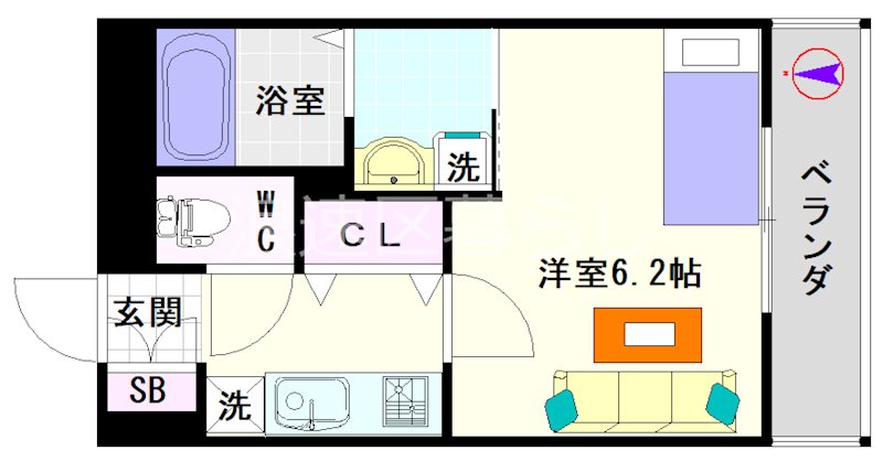 セオリー夕陽丘DOOR 間取り
