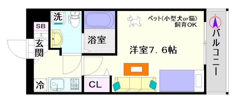 メゾンキコー難波ミナミ 間取り