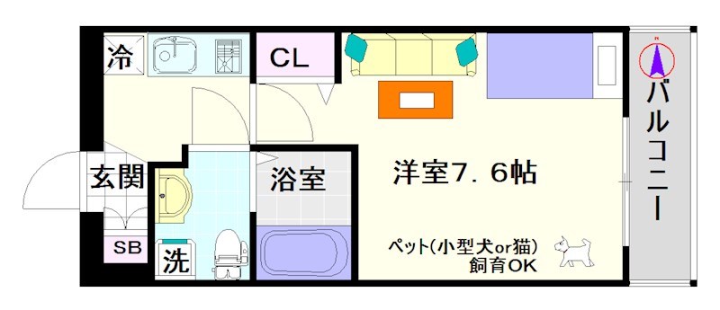メゾンキコー難波ミナミ 間取り