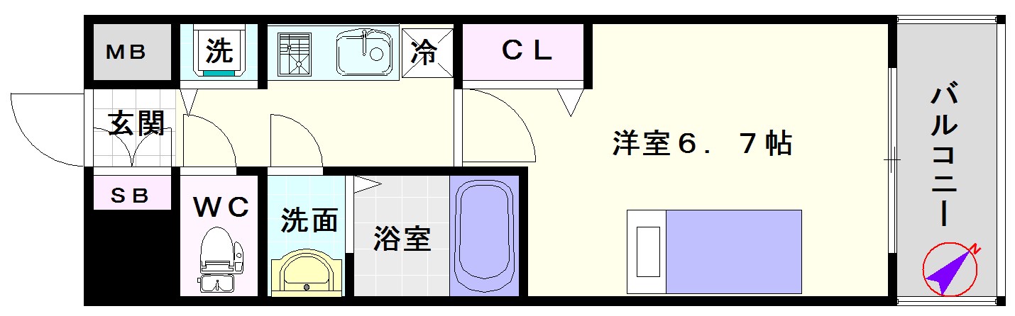 プレサンス難波ラフィーネ 間取り