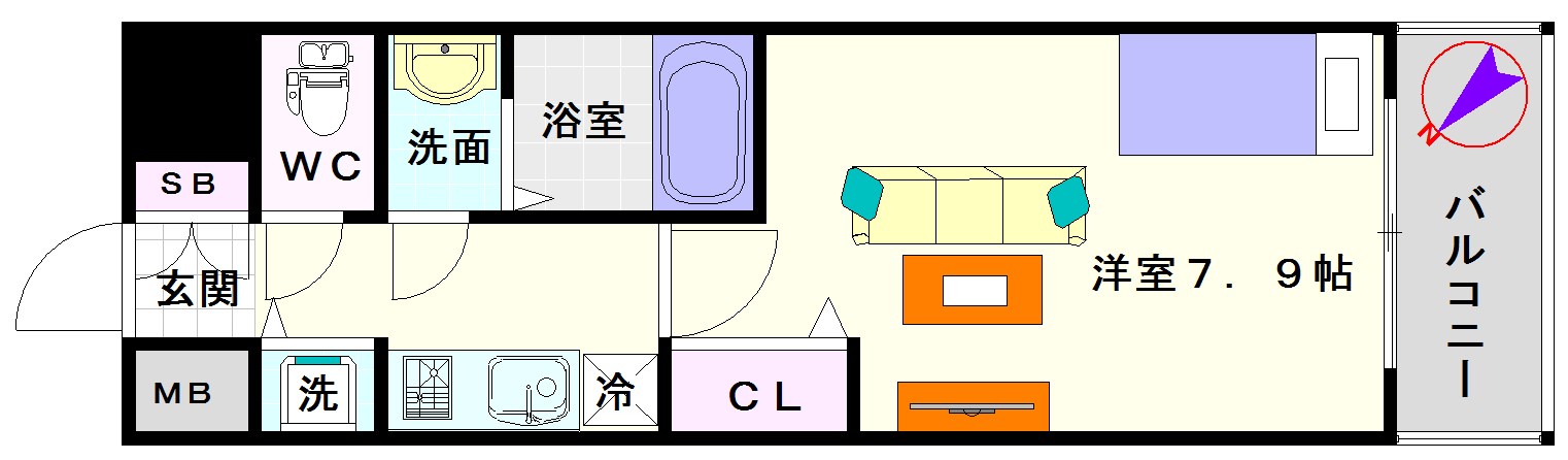 プレサンス難波ラフィーネ 間取り