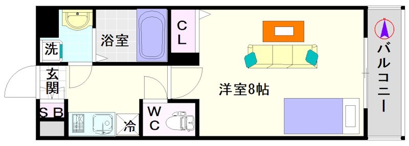 フレイランス　ＮＡＭＢＡ　ＰＬＡＣＥ 間取り