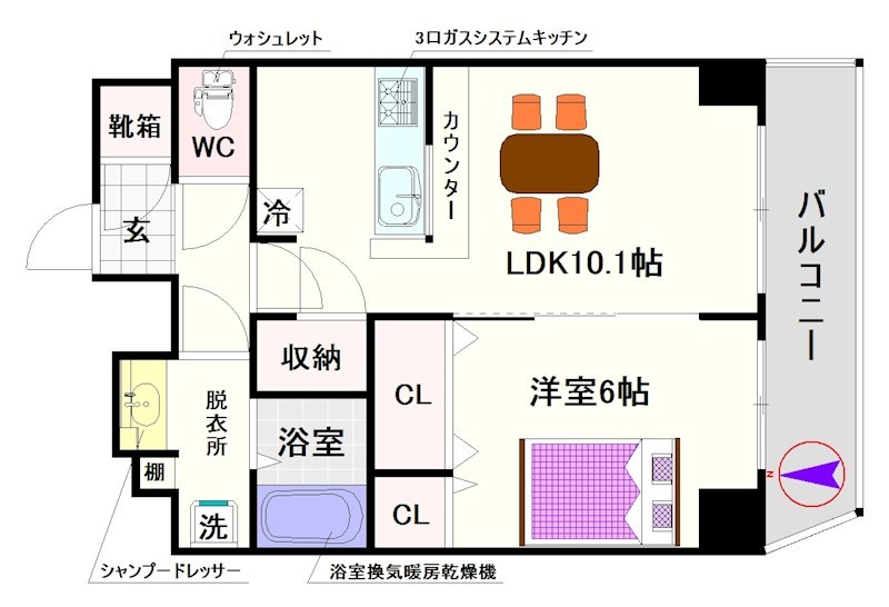 スワンズシティ難波南 間取り