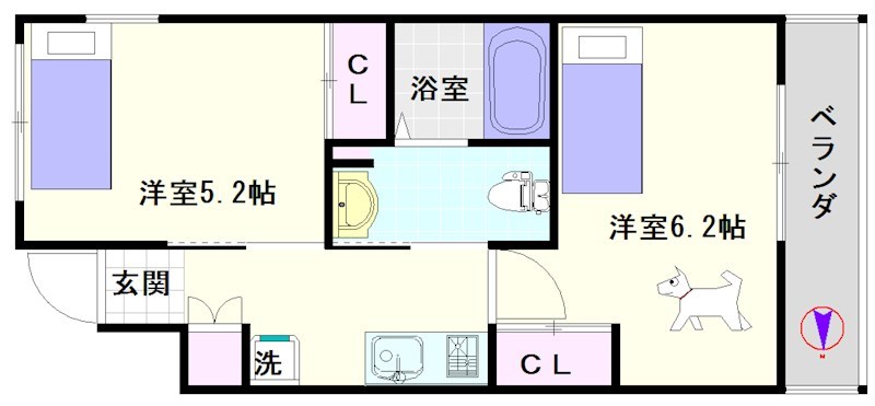 エステムプラザ難波ＥＡＳＴⅡブレスト 間取り