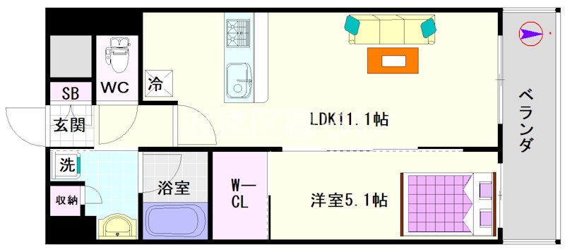 esteOeste難波元町 間取り